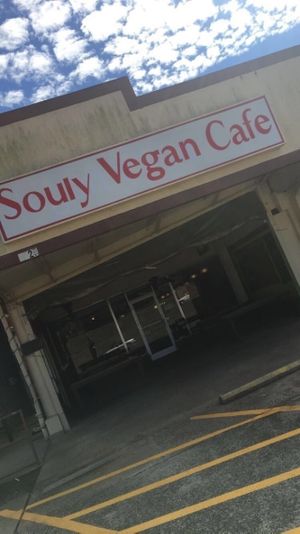 The beautiful exterior of Souly Vegan Cafe at Soul Good Vegan Cafe in Durham