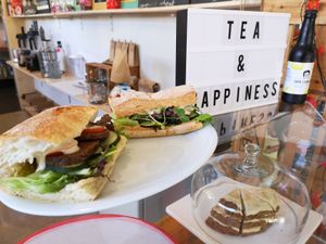 Lunch on the go! Freshly made salad rolls.  at Tea and Happiness in Rotorua