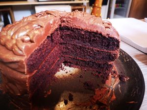 Luscious gf chocolate cake at Tea and Happiness in Rotorua