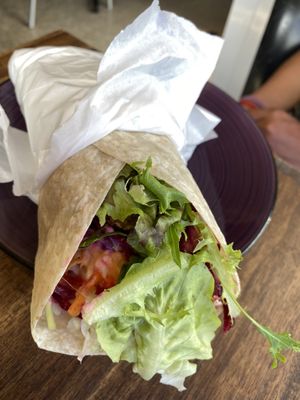 Felafel wrap at Tea and Happiness in Rotorua