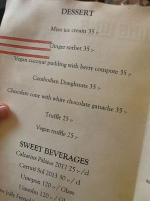 Menu, summer 2020. at Ling Long in Stockholm