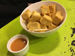 Viki cafe tofu and peanut sauce at Viki Cafe in Auckland
