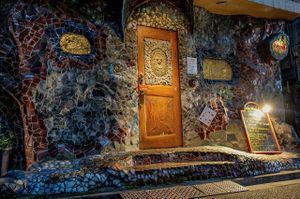 The door to the cave where the lizard dwells. at Mother in Tokyo