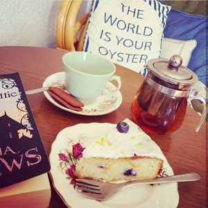 Vegan cake & lemon cheesecake flavour tea. at The Artisan in Hull