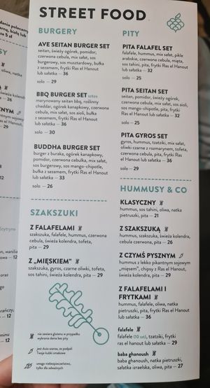 Menu at Tel Aviv Urban Food - Mickiewicza in Warsaw