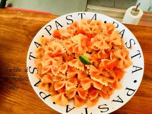 Fusilli fresh tomatos and basil at SummerLov in Rhodes