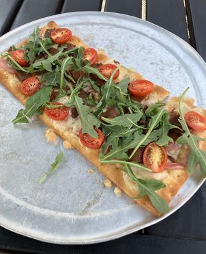 Sopressata Flatbread - good summer special appetizer  at Pizza Luce in Hopkins