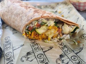 Vegan burrito at Taco Rico in Miami Beach