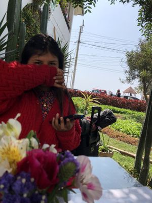 Shy but cute  at Chocolate Cafe in Huanchaco