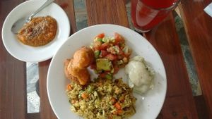 Lunch of the day, February 2017 at Semillas Comida Sana in Pereira