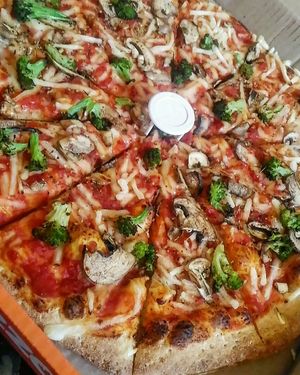 Vegan broccoli, mushrooms and violife cheese at Pizza Pizza - Forest Hills Pkwy in Dartmouth