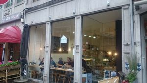 Outside at Les Cuistots in Liege