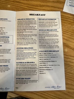 Tofu Scram, oatmeal and avocado toast   at Ernie's Coffe Shop in South Lake Tahoe