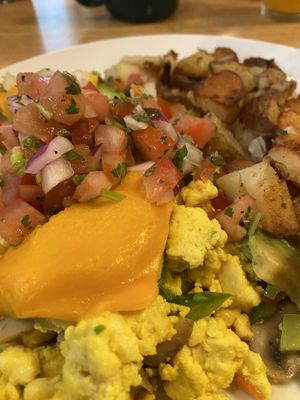 Excellent tofu scramble and potatoes  at Ernie's Coffe Shop in South Lake Tahoe