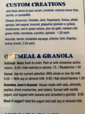 Vegan in green  at Ernie's Coffe Shop in South Lake Tahoe