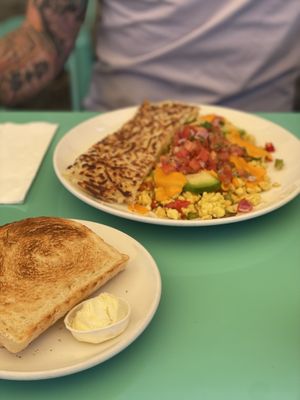 Tofu scramble with hash   at Ernie's Coffe Shop in South Lake Tahoe
