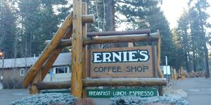 Sign at Ernie's Coffe Shop in South Lake Tahoe