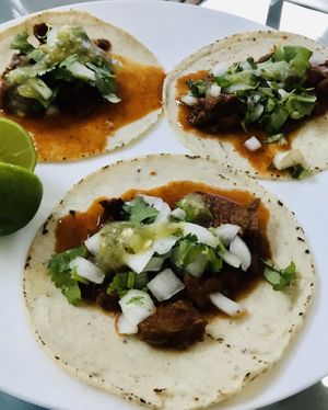 Birria vegana de soya 🌮 at Vegana Del Norte in Hermosillo