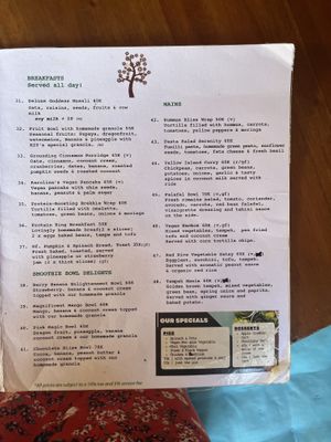Menu2  at Good Earth Cafe in 