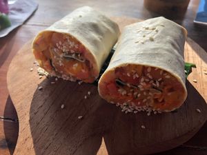 Hummus wrap at Good Earth Cafe in 