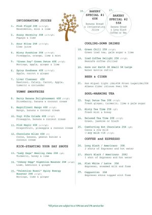 Beverages at Good Earth Cafe in 