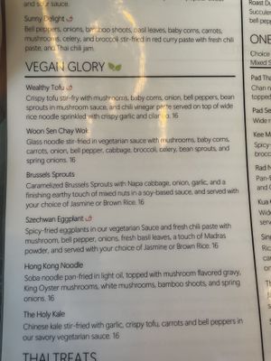 Menu  at Archa Nine Thai Kitchen in Lexington