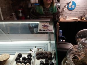 Happy Cow's sticker  at B12 Candy Bar - Maybe closed in Kyiv