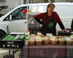 Dairy products - milk, yogurt, cheese and more. at Farmers' Market Rimskata Stena in Sofia