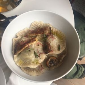 Ravioli with spinach. at Think Love Juices & Vegan Food in Wroclaw