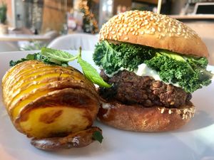 Vegan Burger!! at Think Love Juices & Vegan Food in Wroclaw