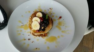 pancakes at Think Love Juices & Vegan Food in Wroclaw