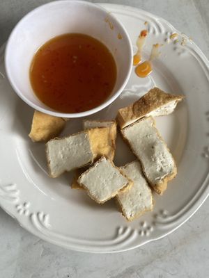 Tofu and sweet chilli   at Jwawa ร้านอาหารเจวาวา in Surat Thani