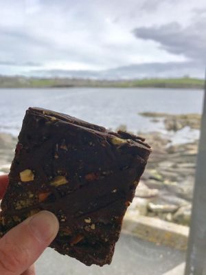 Choc orange vegan brownie  at Fjara Cafe Bar in Lerwick