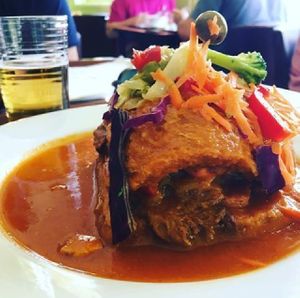 vegan francesinha at Grão de Soja in Espinho