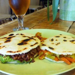 Arepas at Yummy Veggie in Barcelona