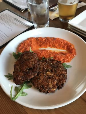 Vegan Crabcakes (Yum!!!) at O'D's Tavern in Nyack