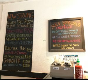 menu board at Stratos New York Pizzeria in Pahoa