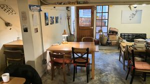 Interior of location - seating space at Cafe Warehouse/2 반창고 - Maybe closed in Seoul