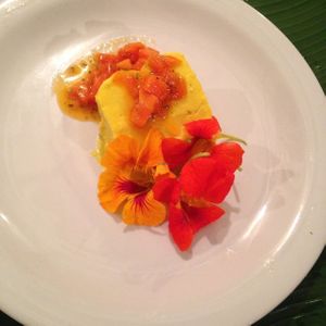 mango tumeric pie at Eva's Garden Vegetarian and Vegan Restaurant in Quepos
