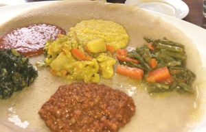 vegetarian/vegan combo  at Lalibela Ethiopian Cuisine  in Mt Kisco