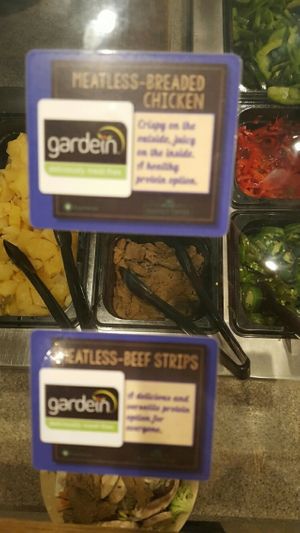 veggie ";meat"; at bd's Mongolian Grill in Flint