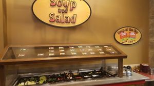 soup and salad bar at bd's Mongolian Grill in Flint