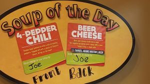 soup choices at bd's Mongolian Grill in Flint