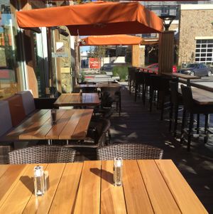 Indoor and outdoor seating  at LYFE Kitchen in Cupertino