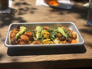 Vegan breakfast tacos at Cool River Coffee House & Bakery in Breckenridge