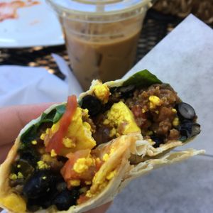 Vegan breakfast burrito (without avocado)  at Cool River Coffee House & Bakery in Breckenridge