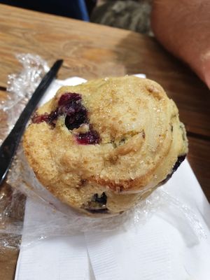 Vegan and GF blueberry muffin  at Cool River Coffee House & Bakery in Breckenridge