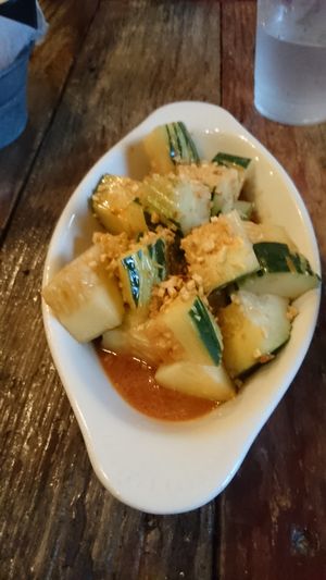 The spicy cucumber salad  at Second District Brewing in Philadelphia