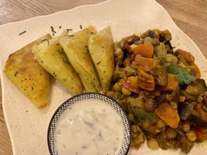 Samosas made with potato  at Cooking Colours in Metz