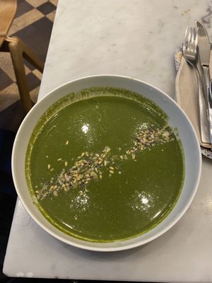Green soup   at Maisie Cafe in Paris